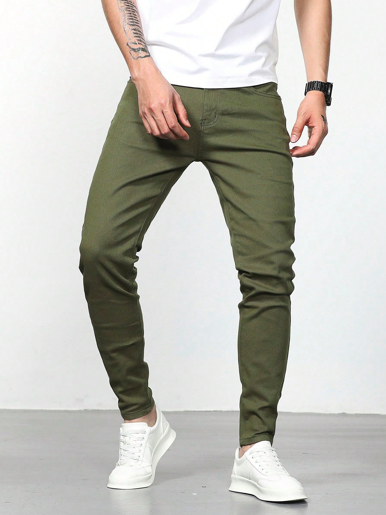 Manfinity Homme Men Solid Skinny Jeans