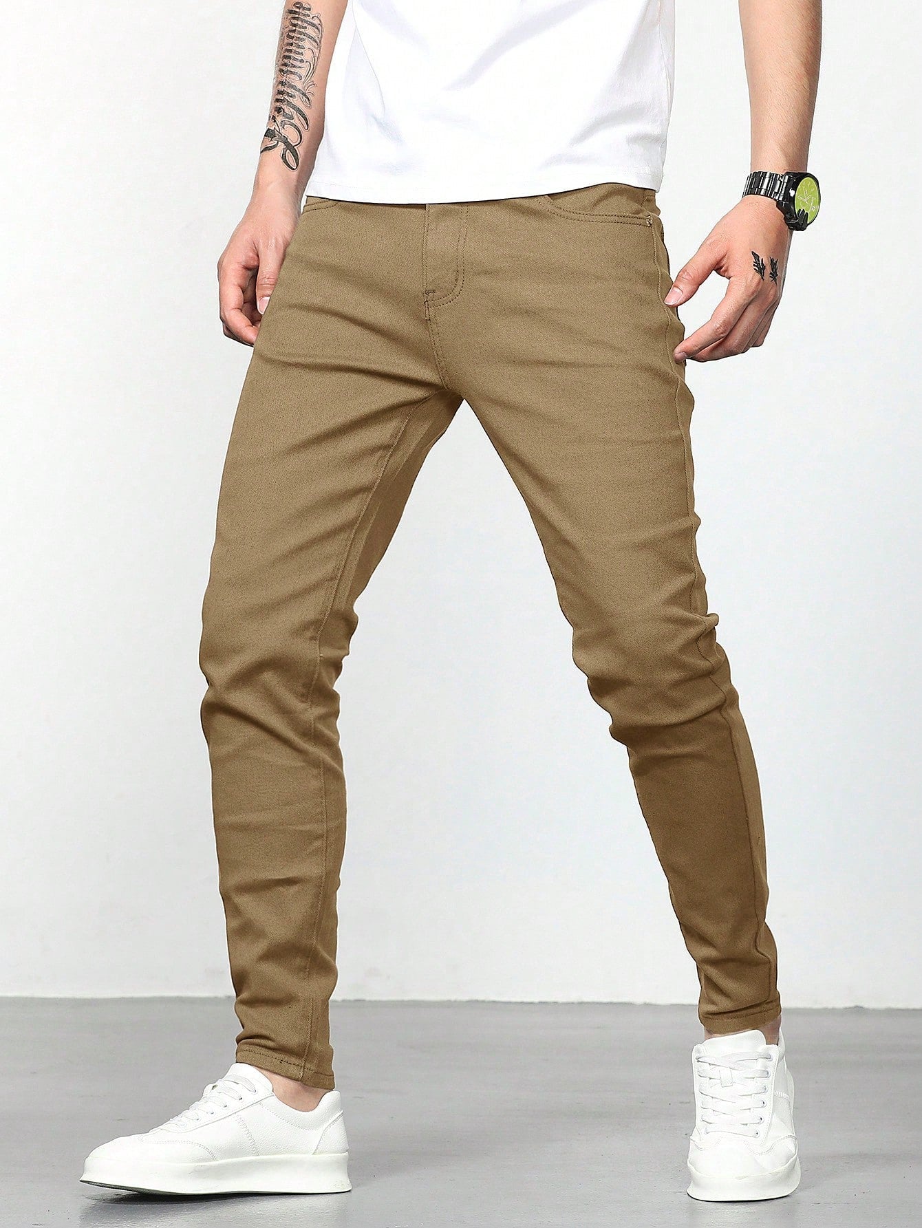 Manfinity Homme Men Solid Skinny Jeans