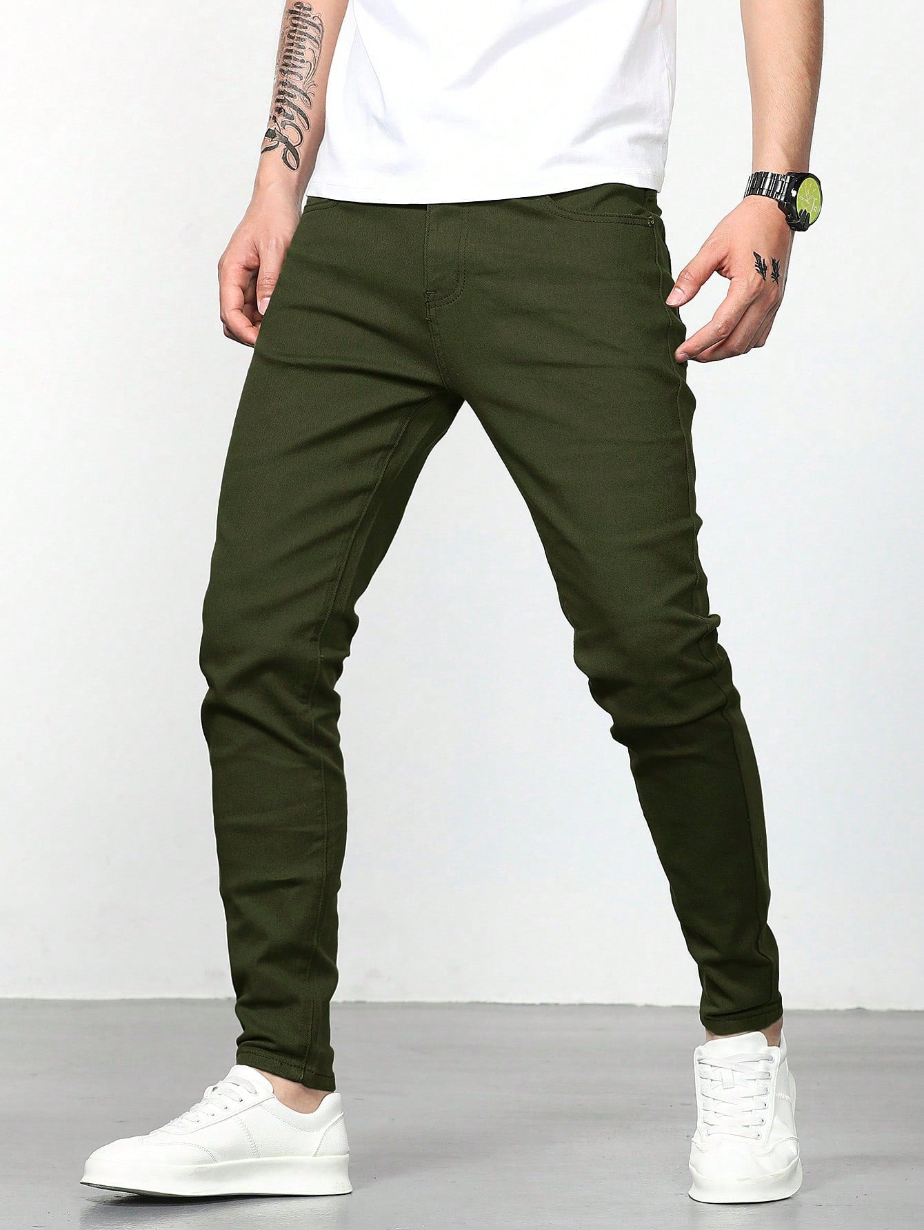 Manfinity Homme Men Solid Skinny Jeans