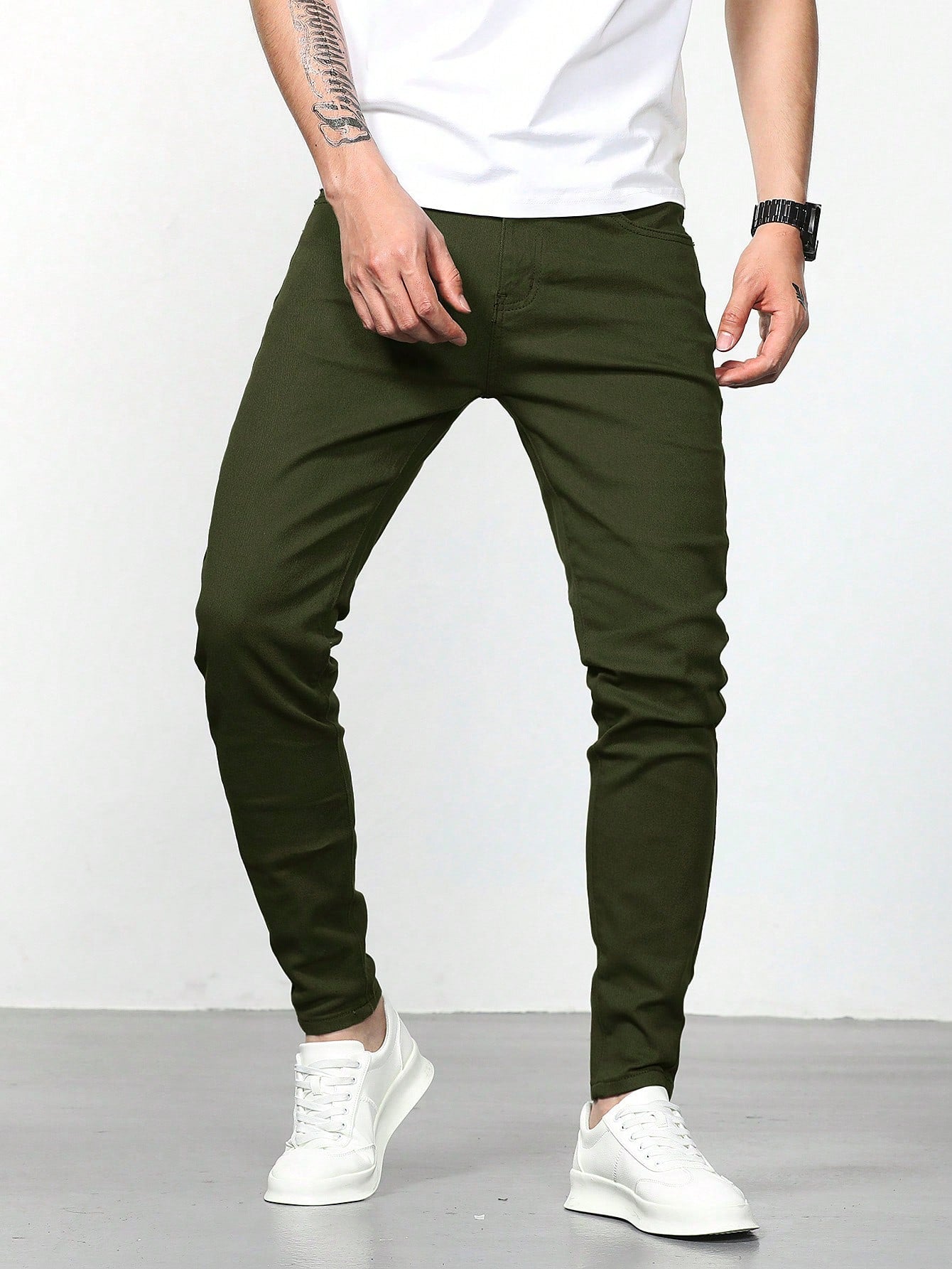 Manfinity Homme Men Solid Skinny Jeans