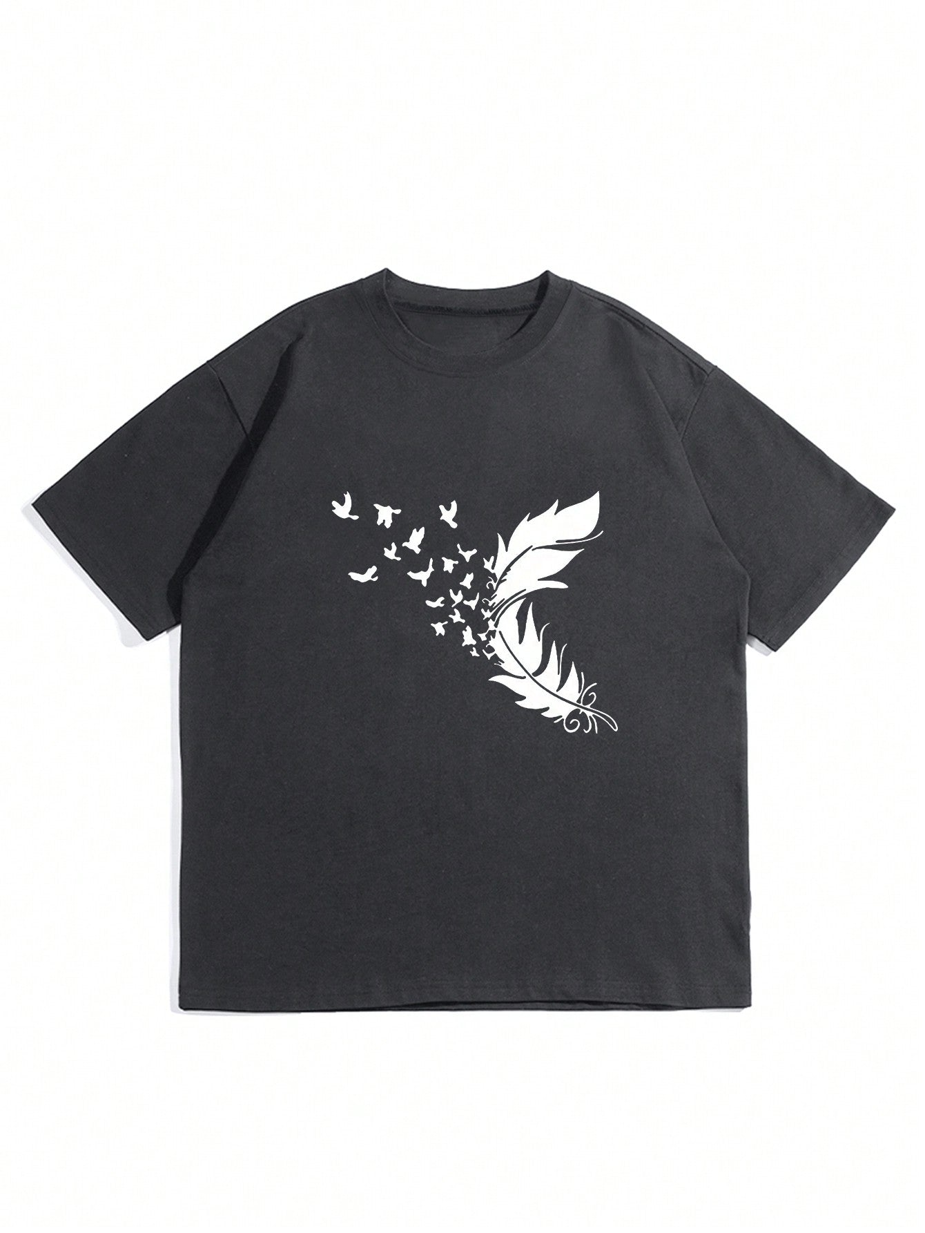 Men's Feather Printed Short Sleeve T-shirt