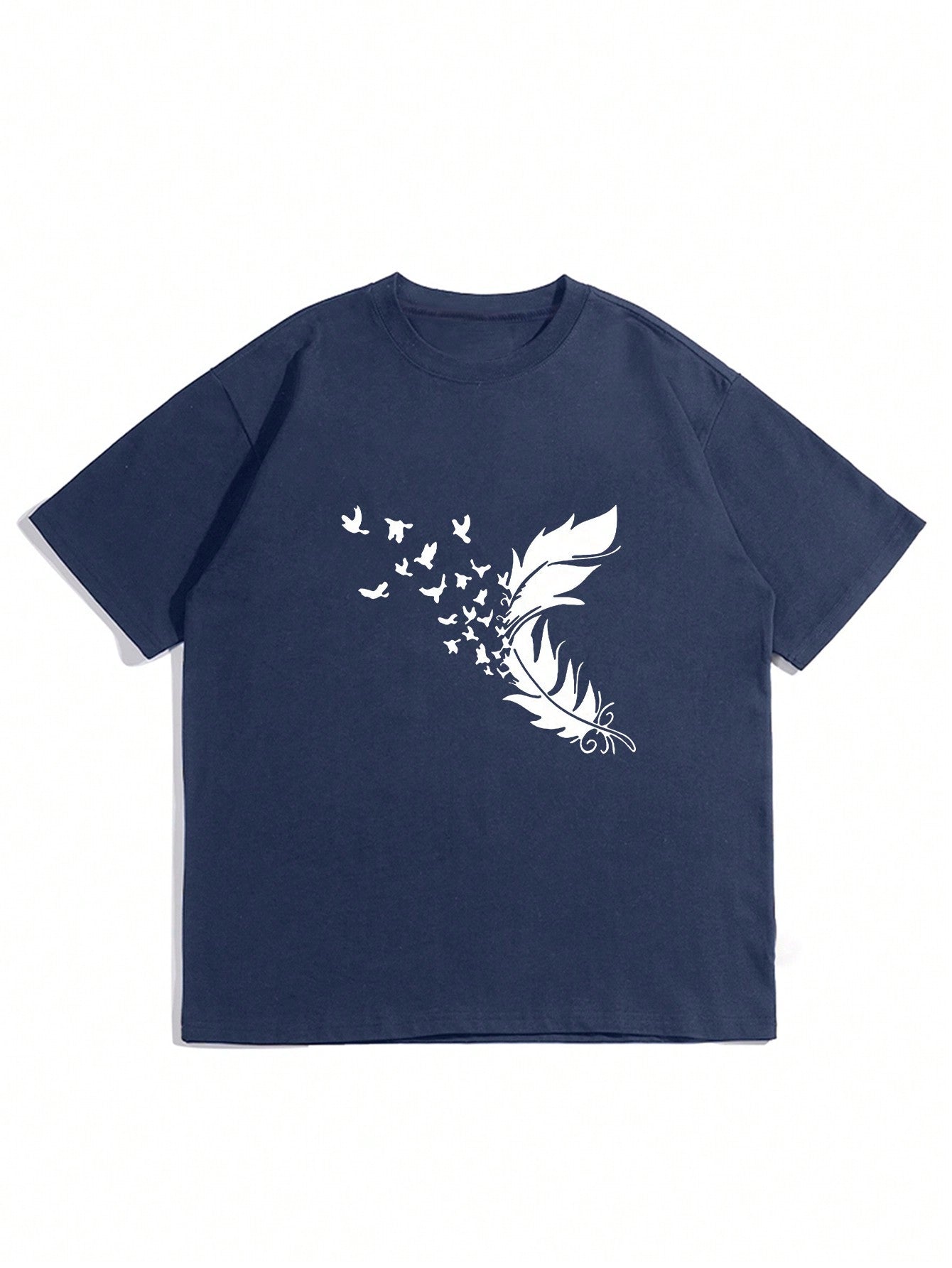 Men's Feather Printed Short Sleeve T-shirt