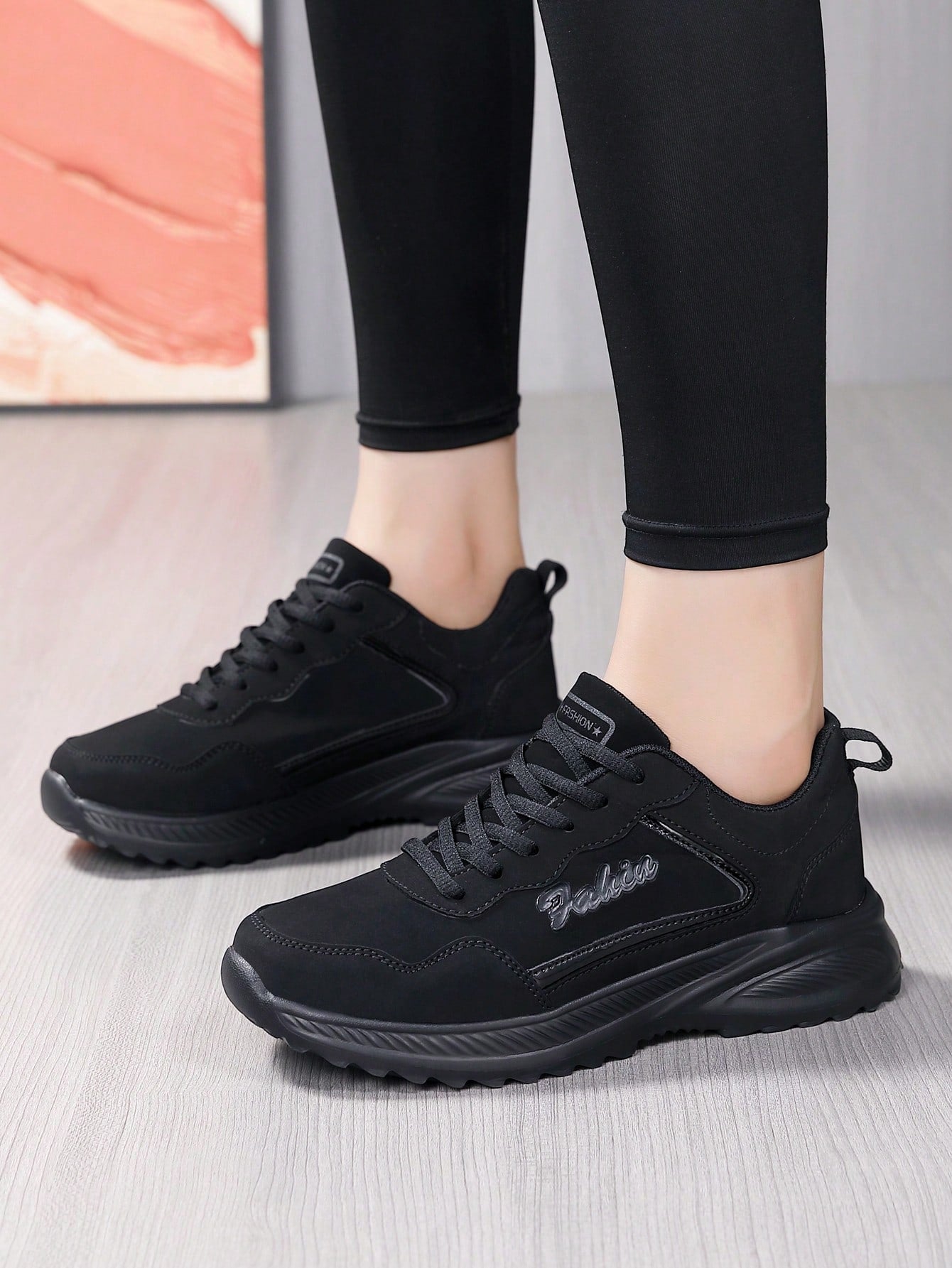 Women's Autumn & Winter Sports Shoes Leather Surface Water-proof & Anti-slippery Casual Sneakers In Black/purple