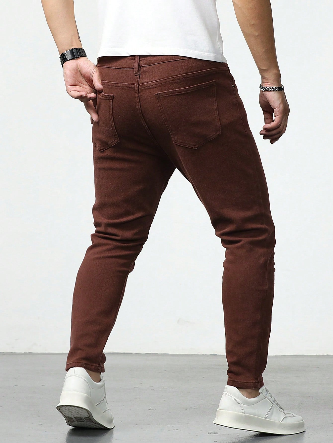 Manfinity Homme Men's Brown Slim Fit Jeans