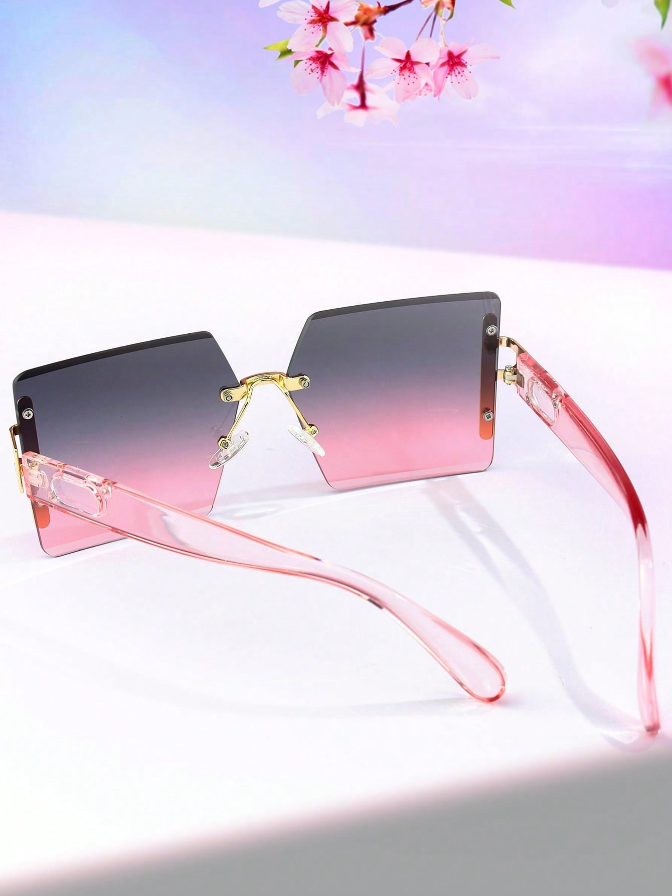 1pc Ladies' Elegant And Fashionable Metal Frame Sunglasses For Vacation