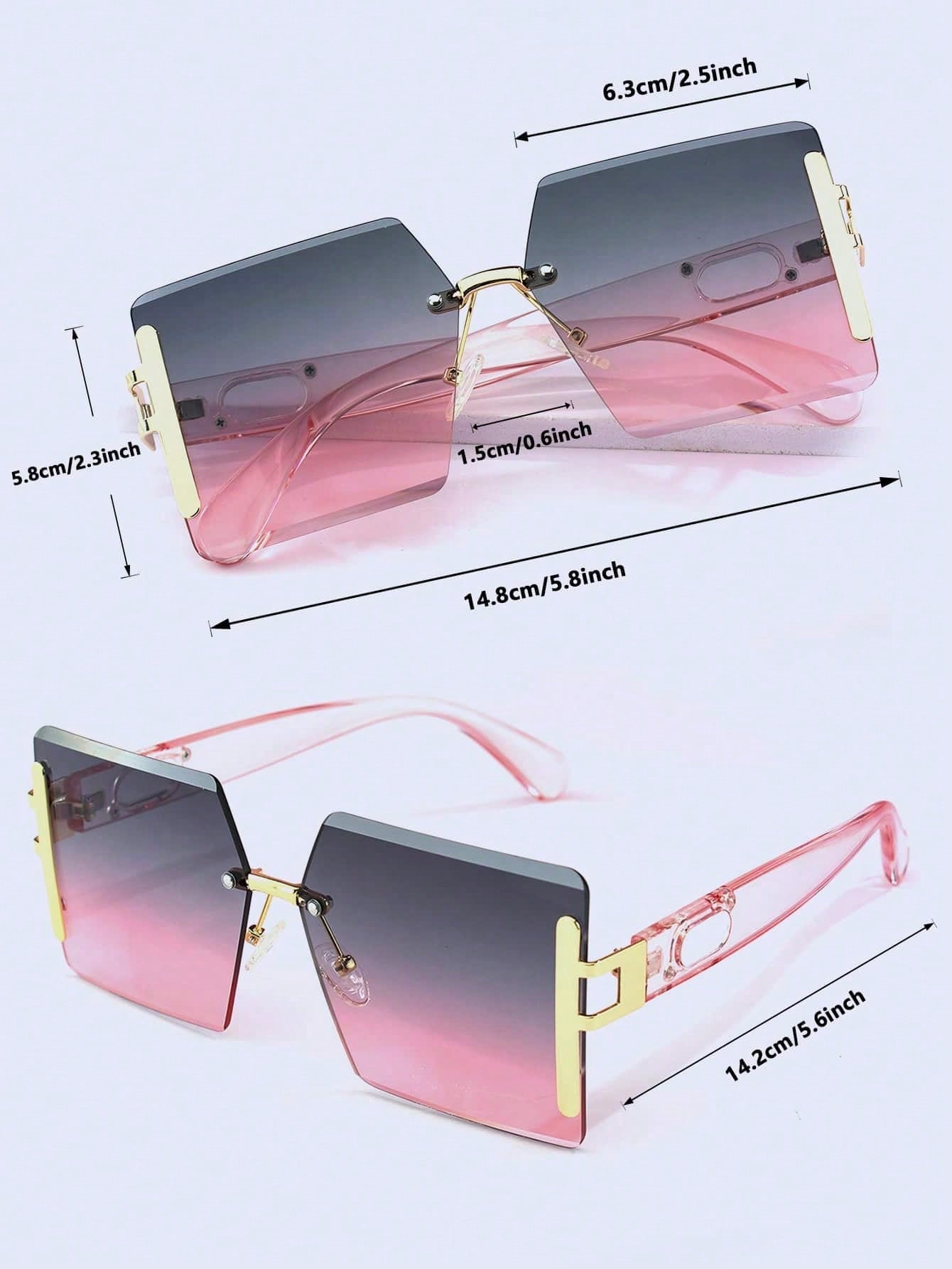 1pc Ladies' Elegant And Fashionable Metal Frame Sunglasses For Vacation