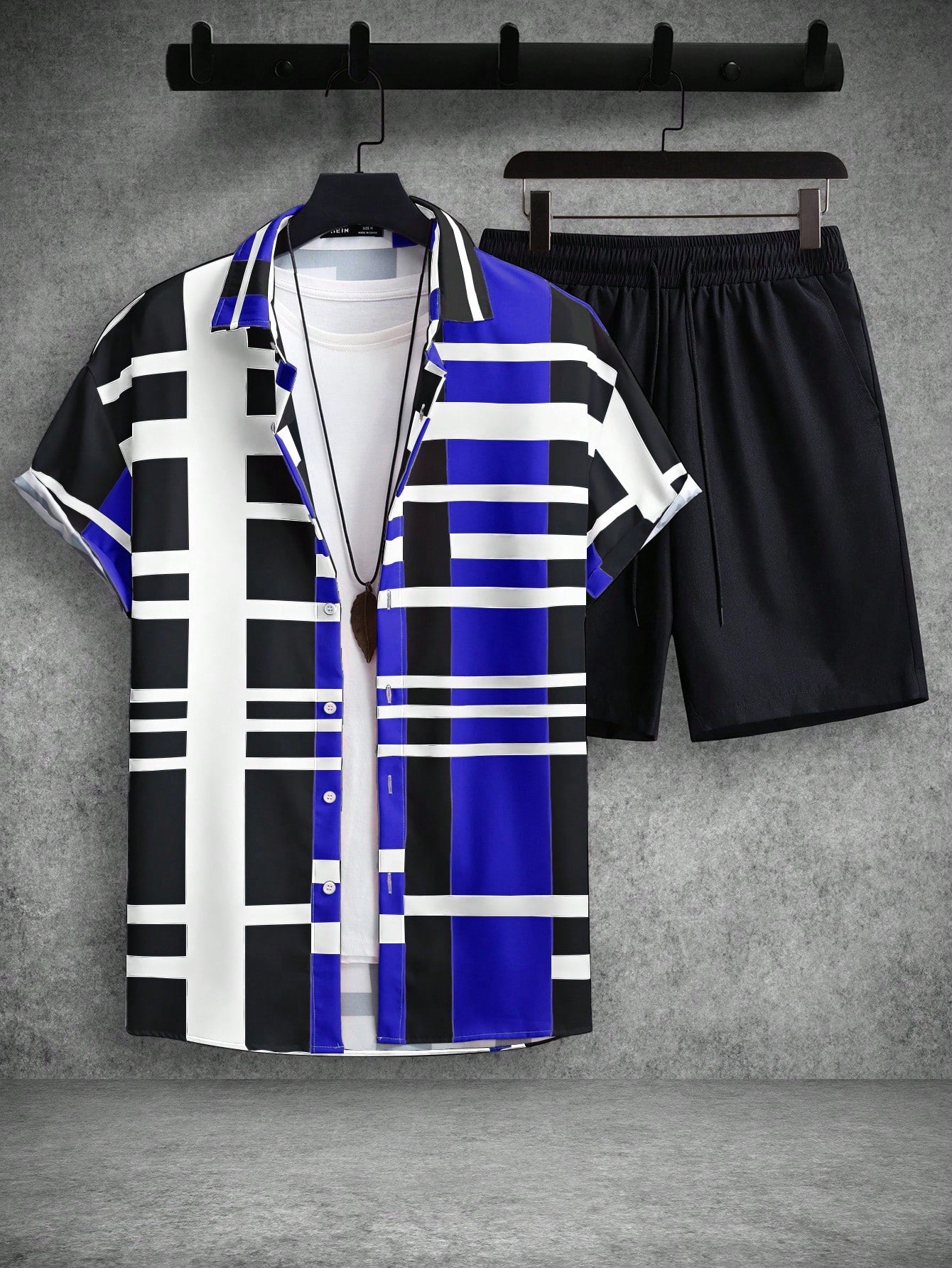 Manfinity Homme Men's Striped Contrasting Two-piece Set