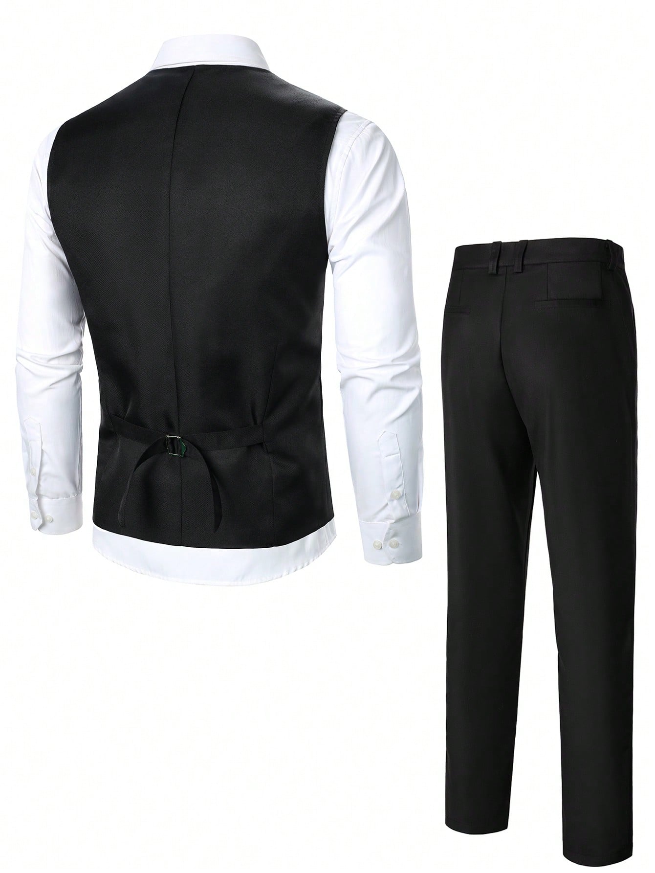 Manfinity Mode Men 1pc Chain Detail Waistcoat & 1pc Tailored Pants