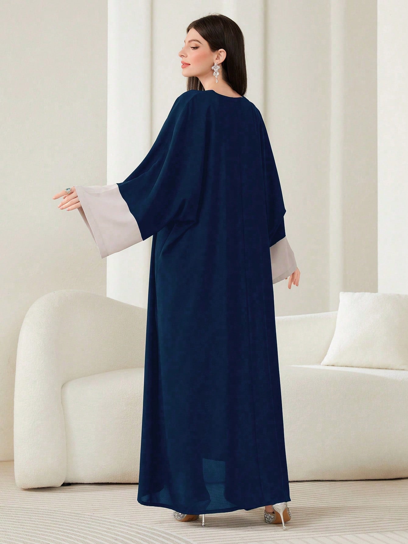 Najma Colorblock Flounce Sleeve Abaya