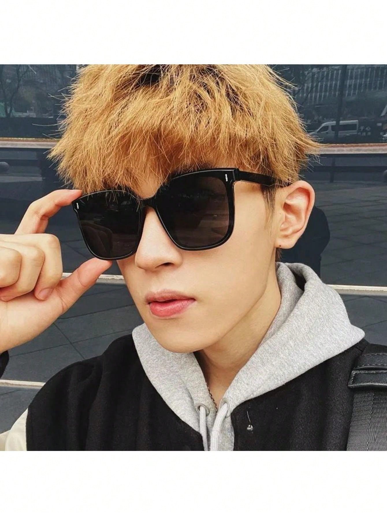 Korean Style Unisex Sunglasses, Trendy Ultraviolet-proof Sun Glasses For Big Face And Anti-uv