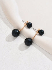 1pair Simple Imitation Pearl Earrings For Women's Ins Style Elegance Accessory