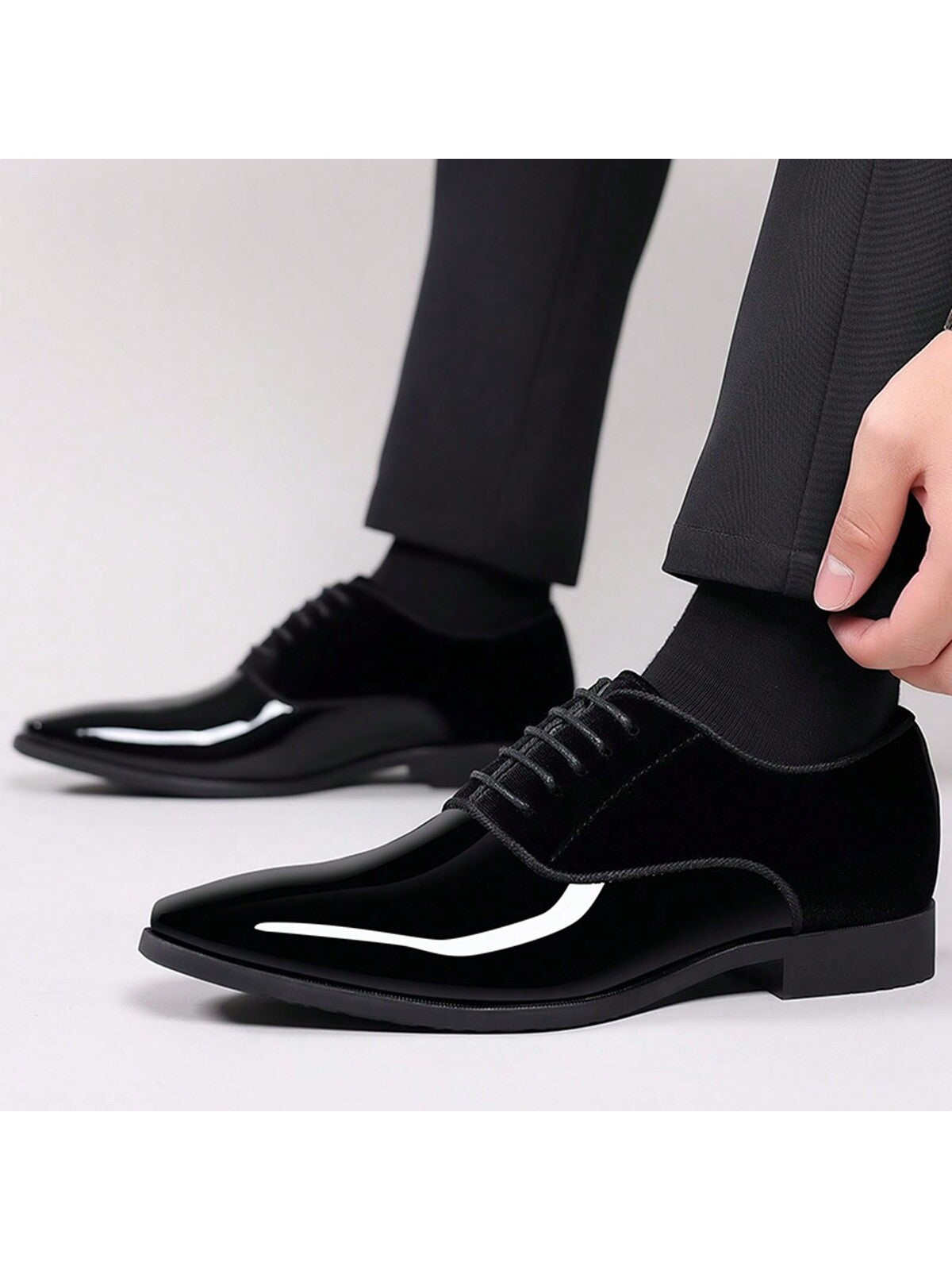 New Arrival Men's Formal Business Pu Leather Shoes, Lightweight Trendy Dress Shoes, Low Cut, British Style, Pointed Toe, Wedding Groom Shoes