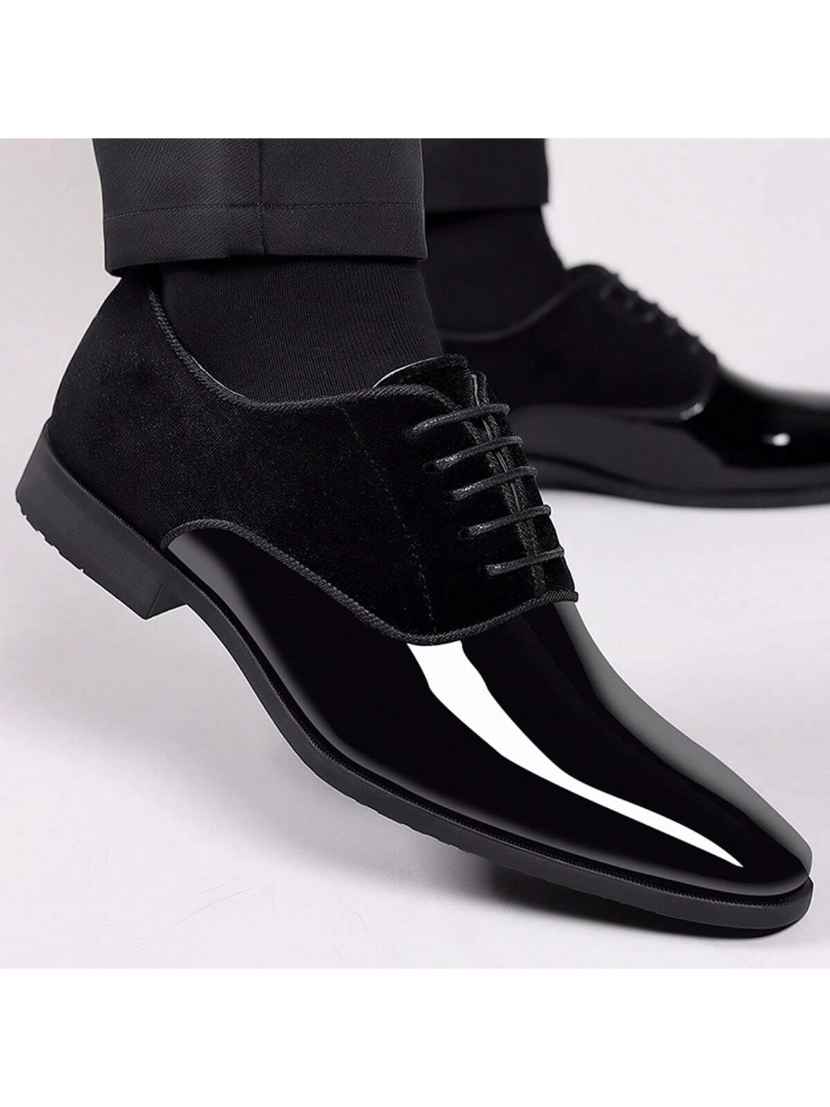 New Arrival Men's Formal Business Pu Leather Shoes, Lightweight Trendy Dress Shoes, Low Cut, British Style, Pointed Toe, Wedding Groom Shoes