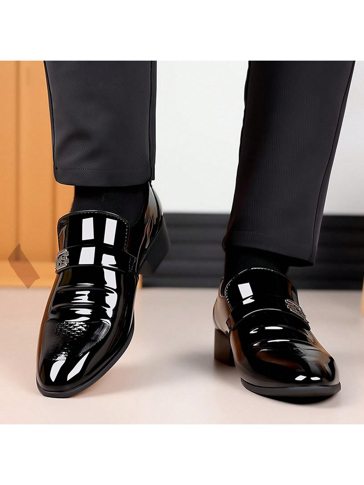 Men's Formal Business Low-cut Pu Leather Shoes, Breathable And Comfortable, Best For Weddings And Casual Settings, Available In Large Sizes