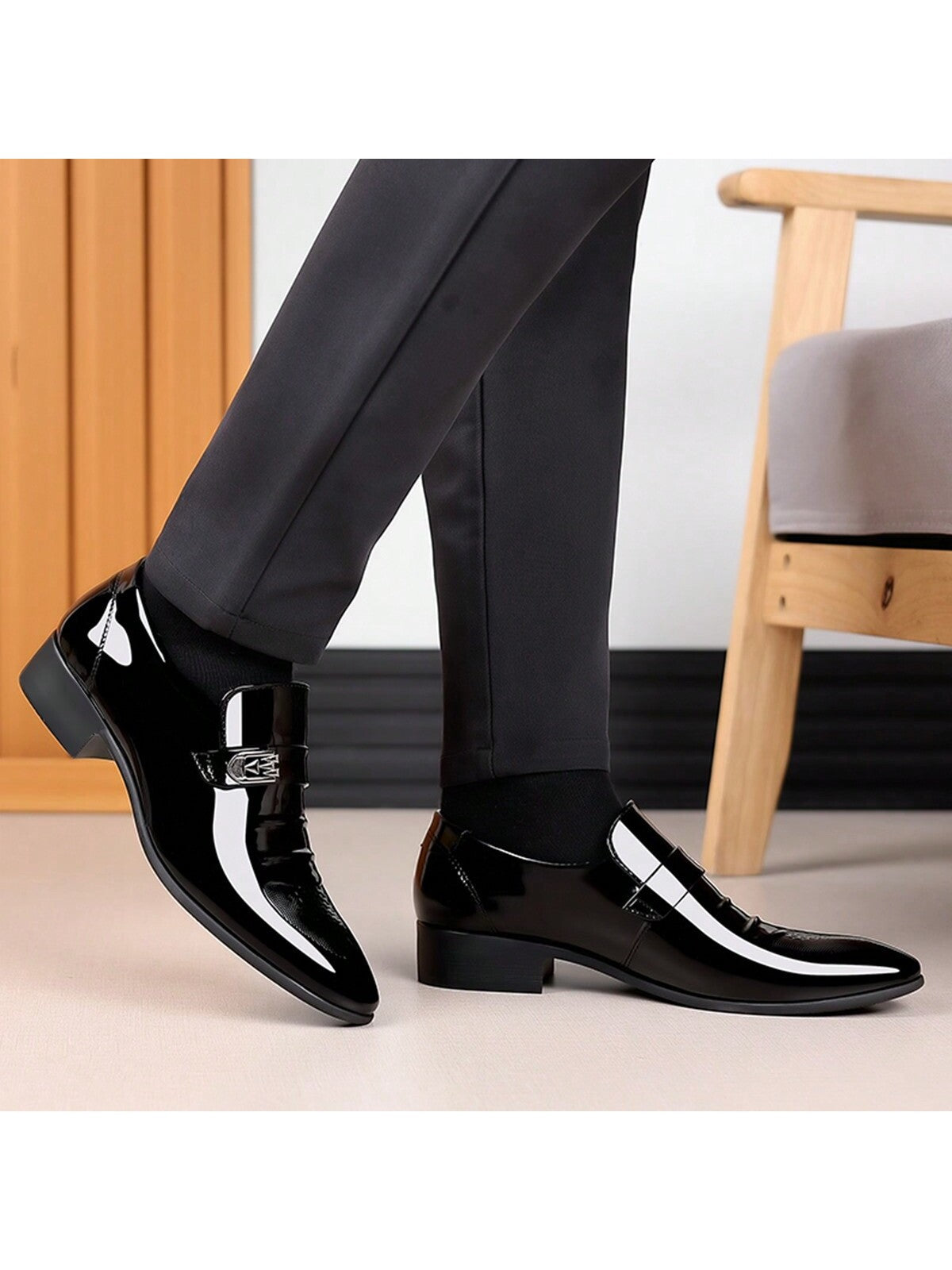 Men's Formal Business Low-cut Pu Leather Shoes, Breathable And Comfortable, Best For Weddings And Casual Settings, Available In Large Sizes