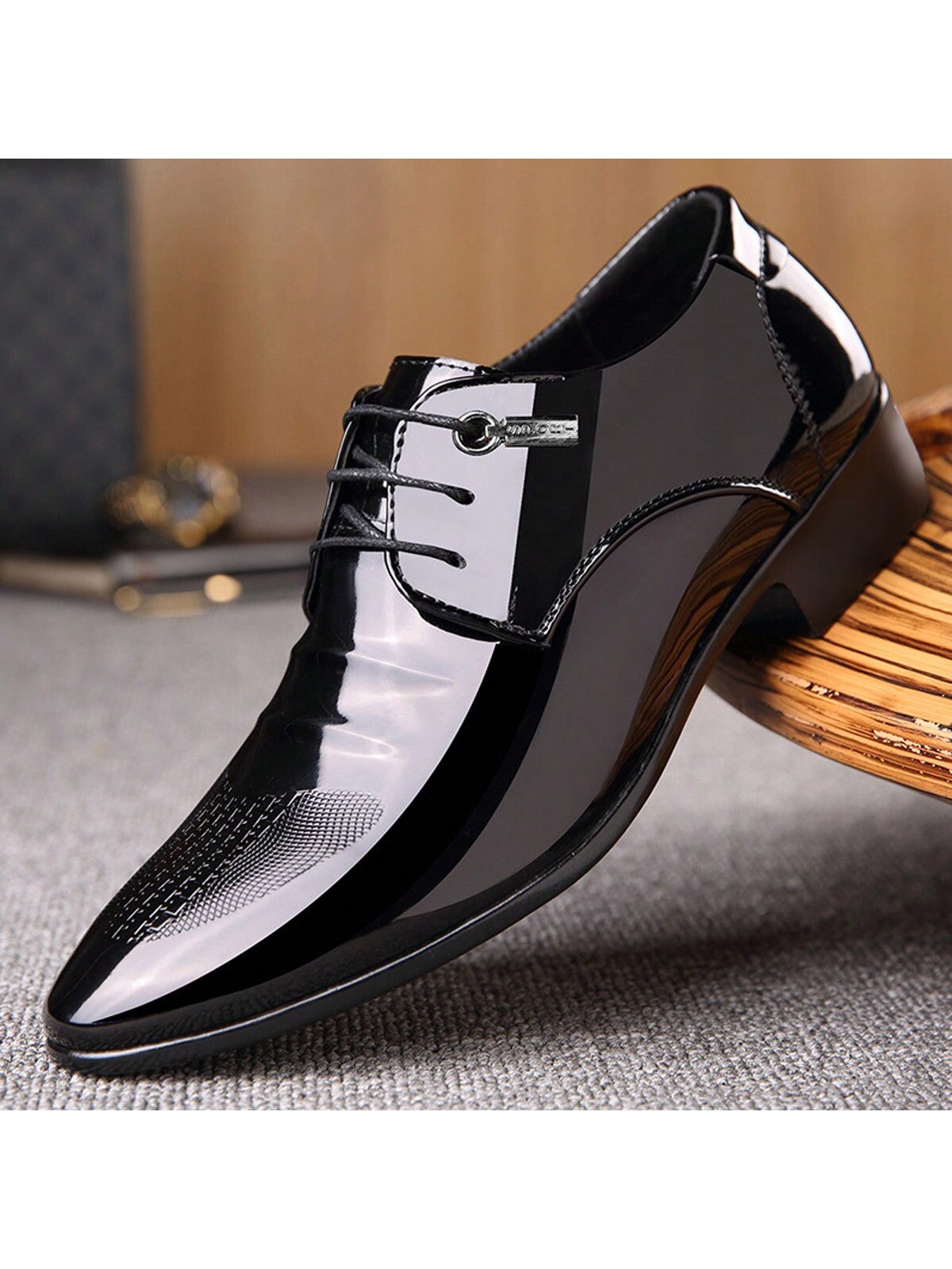 Men's Formal Business Low-cut Pu Leather Shoes, Breathable And Comfortable, Best For Weddings And Casual Settings, Available In Large Sizes