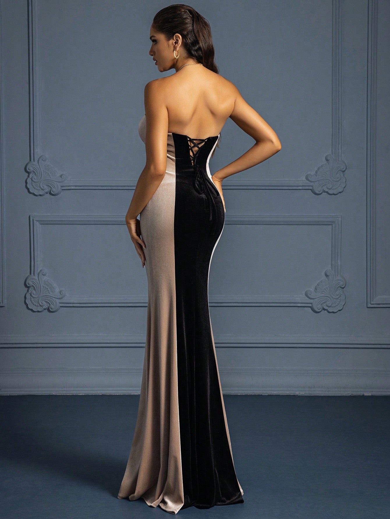 Vipgirl Elegant Long Strapless Evening Dress For Women