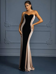 Vipgirl Elegant Long Strapless Evening Dress For Women