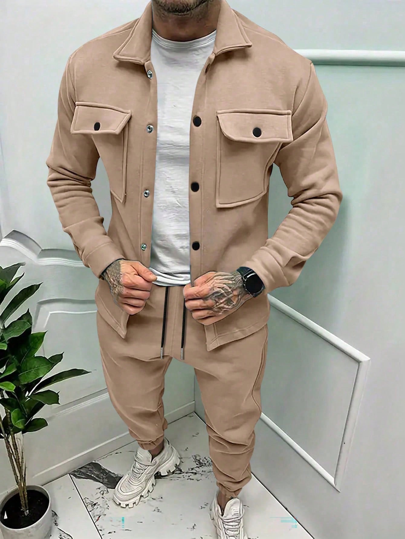 Men's Solid Color Casual Suit