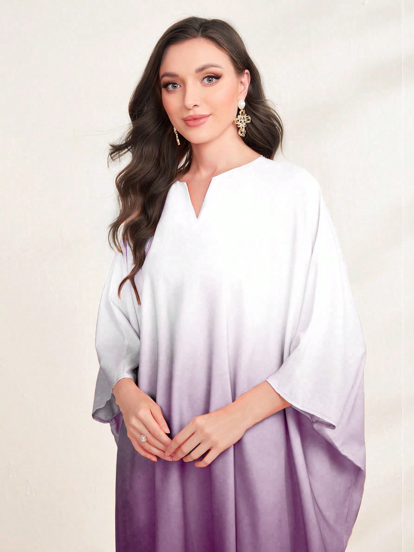 Najma Ombre Print Batwing Sleeve Kaftan