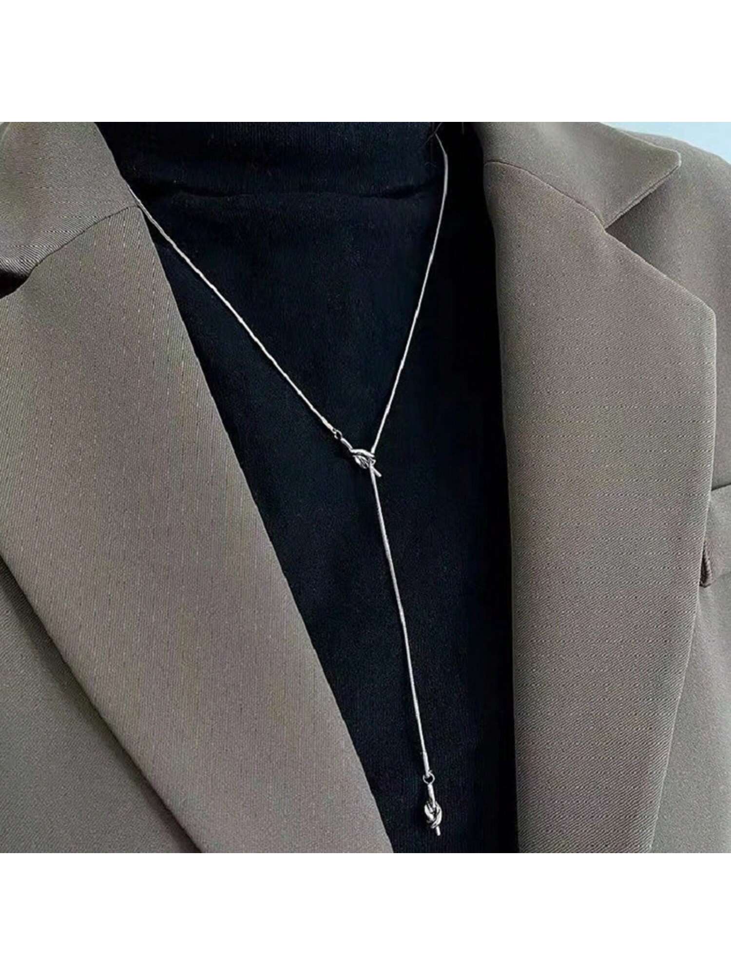 1 Knotted Sailor Knot Tassel Adjustable Necklace For Women With Cool Style And Long Sweater Chain For Daily Wear By Women