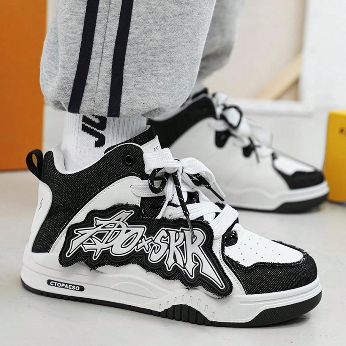 2023 New Style Men's High-top Sneakers, Casual Shoes, All-match Shoes, Student High-top Shoes, Outdoor Travel Sports Shoes