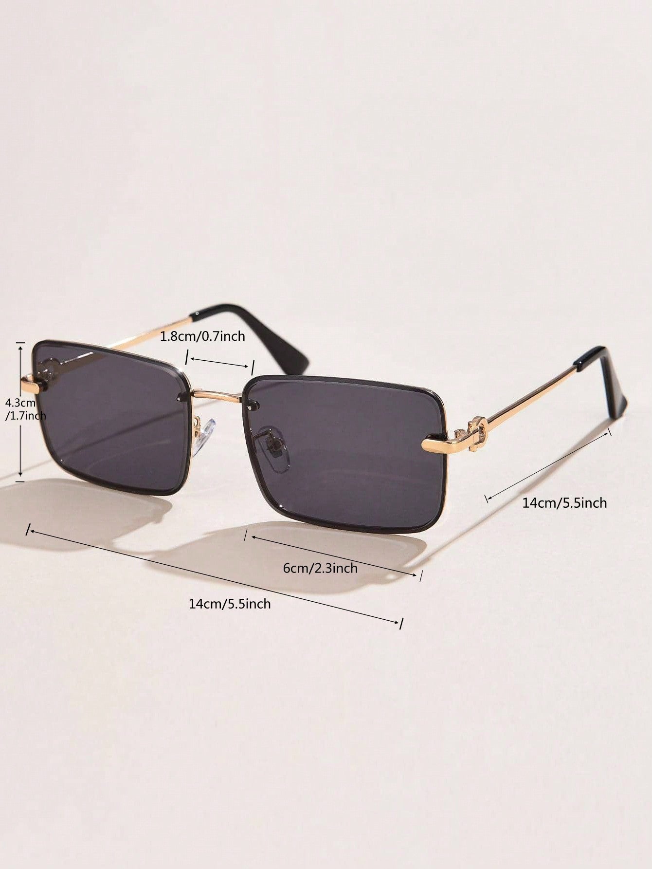 1pc Women's Square Shaped Metal Frame Sunglasses For Vacation, With Gift Box