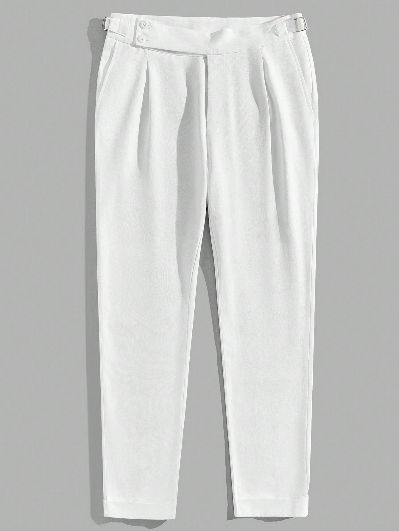 Manfinity Mode Men's White Press Pleated Weave Suit Pants