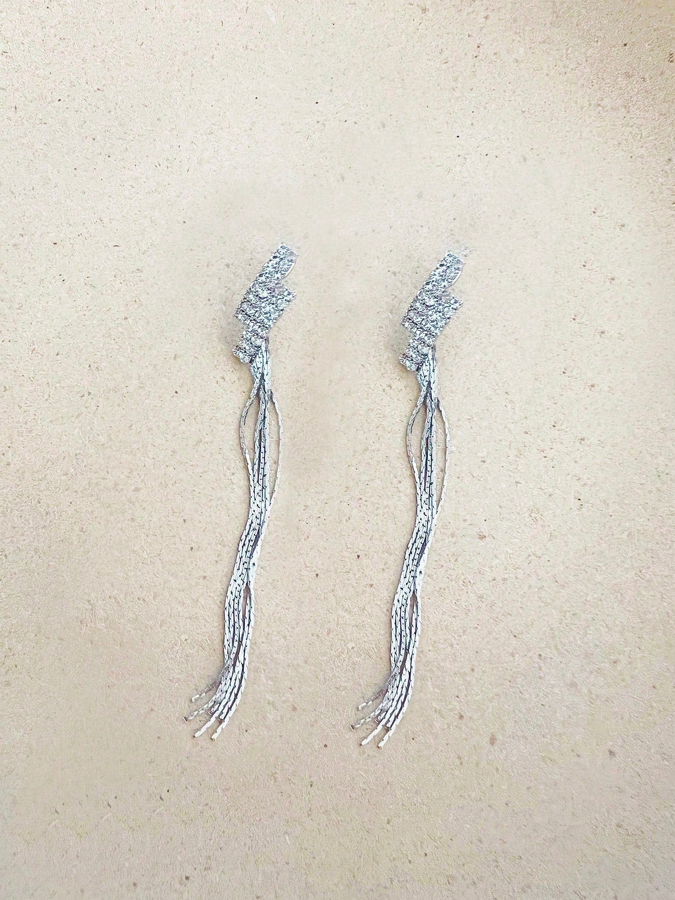 1pair Elaborate Alloy Front & Back Fringe Drop Earrings For Women's Evening Party