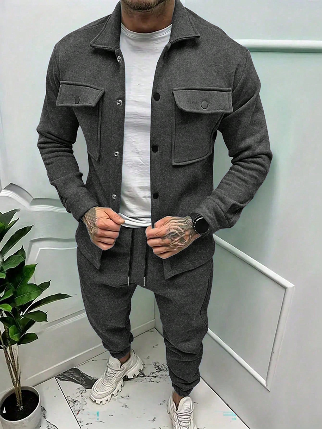 Men's Solid Color Casual Suit