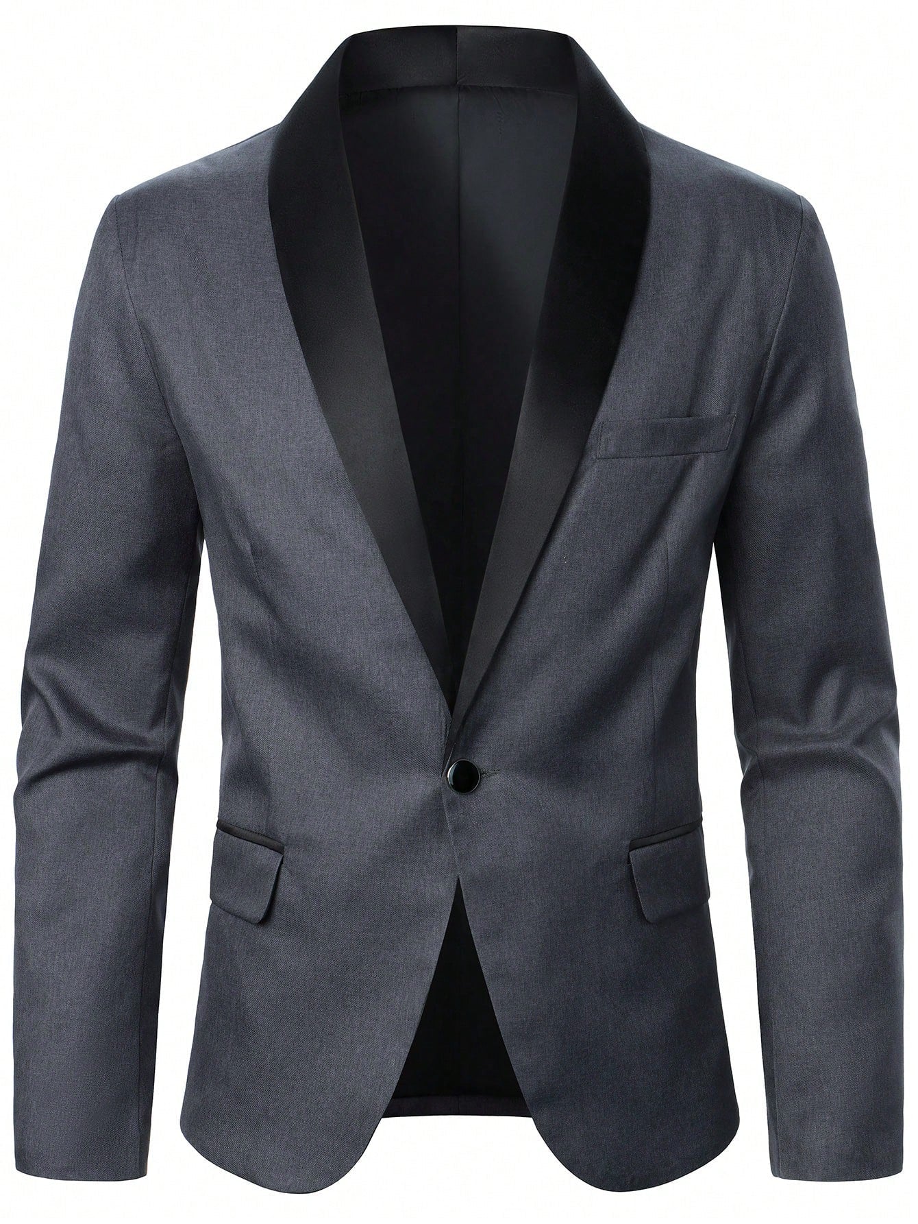 Manfinity Mode Men's Shawl Collar Suit Jacket And Trousers Set