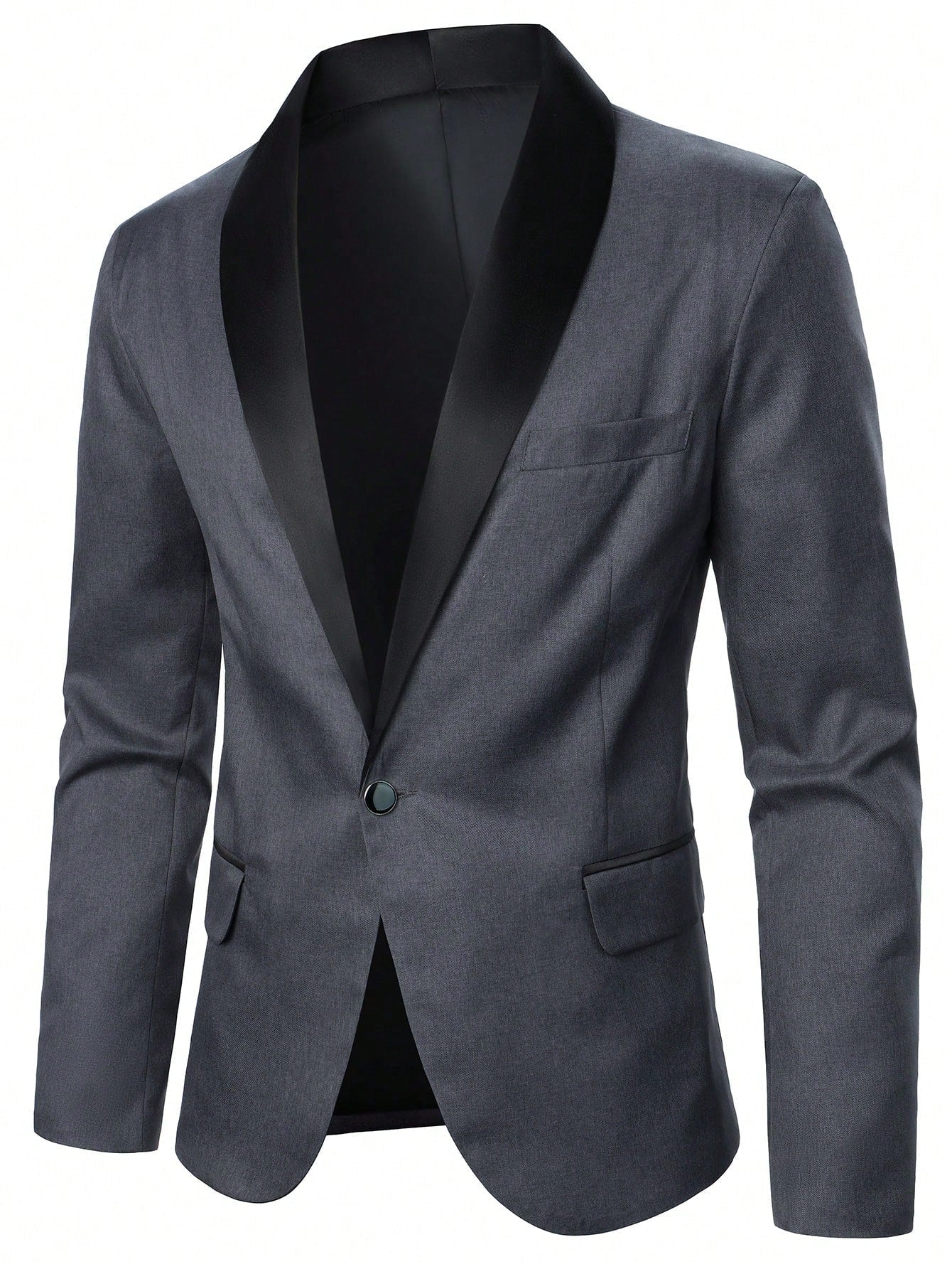 Manfinity Mode Men's Shawl Collar Suit Jacket And Trousers Set