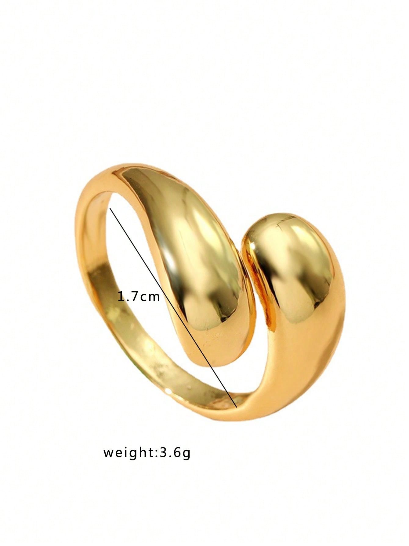 1pc Water Drop Shaped Ring Wrap Ring, Simple And Versatile Women'S Open Ring