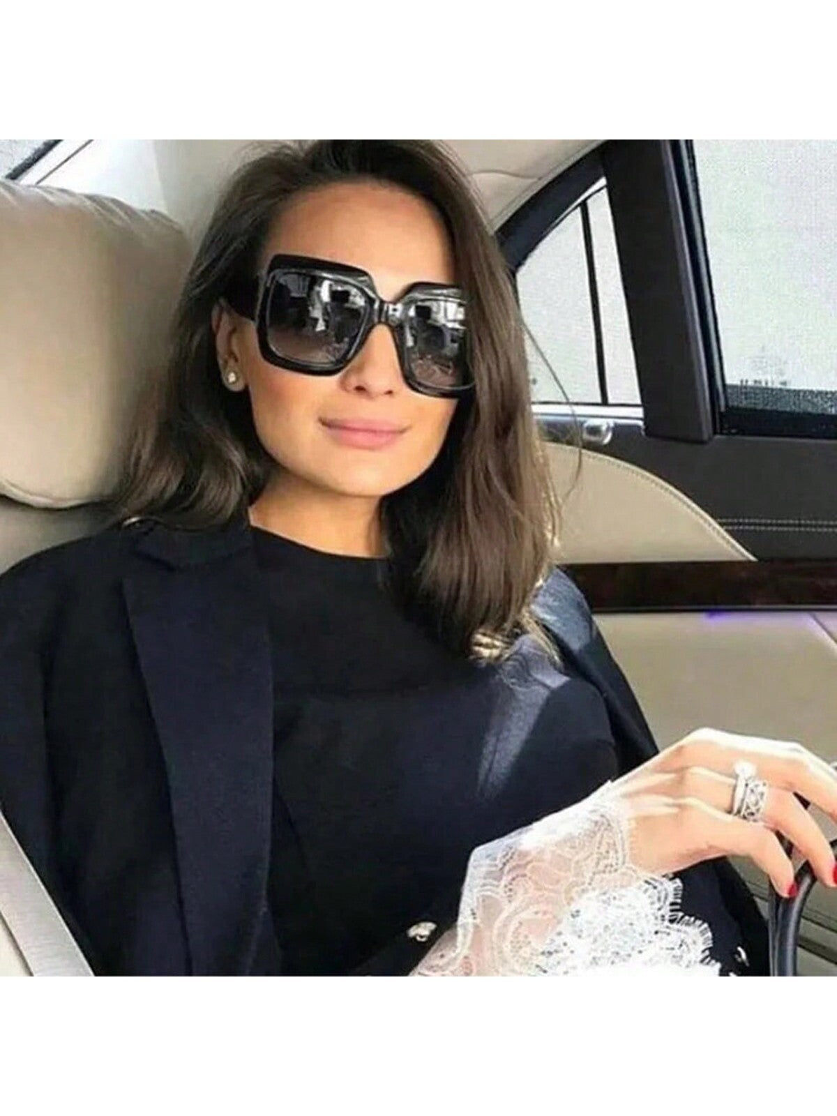 Fashionable Oversized Square Sunglasses With Wide Frame, Great For Fashion Show Or Street Snap