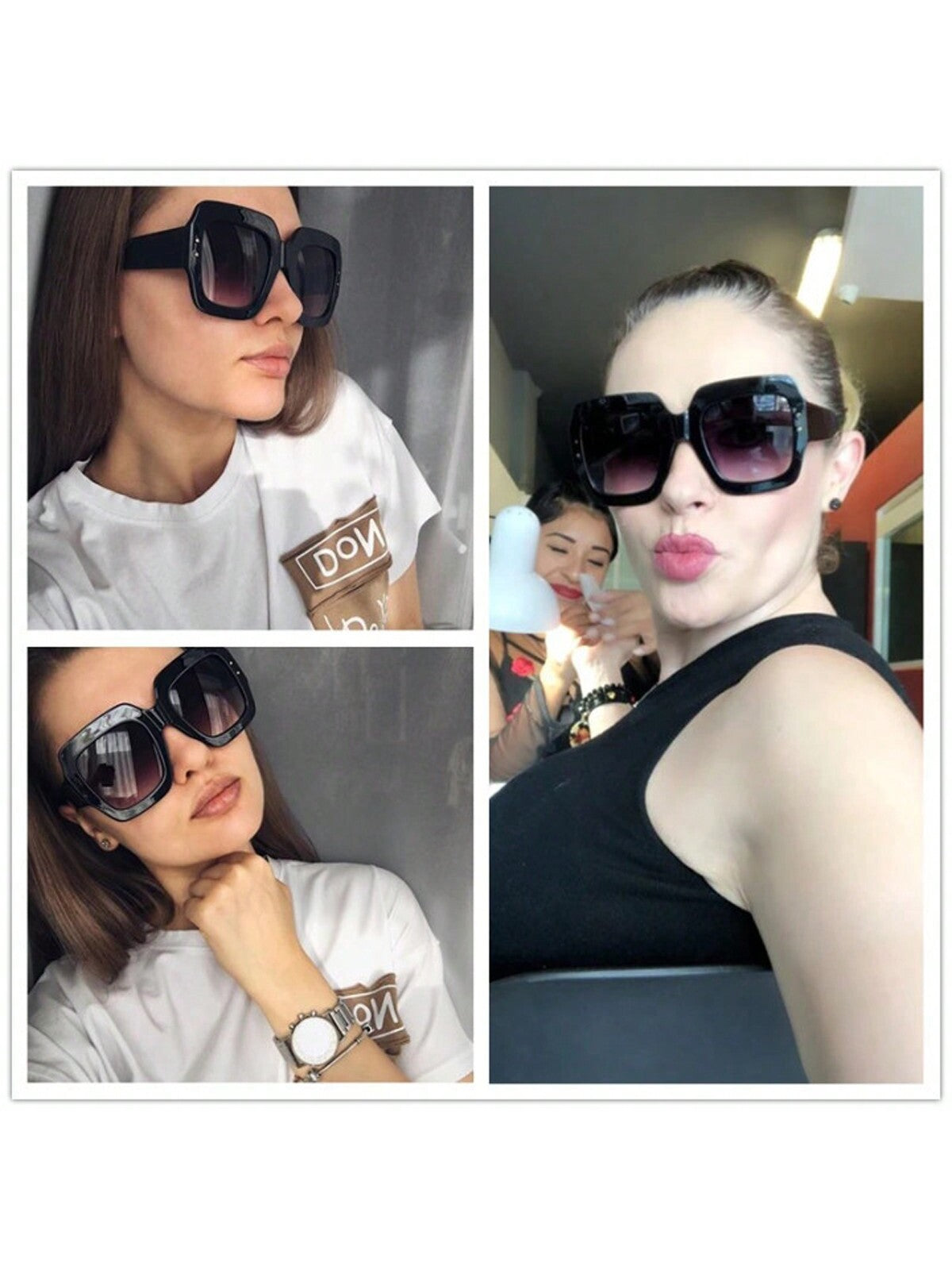 Fashionable Oversized Square Sunglasses With Wide Frame, Great For Fashion Show Or Street Snap