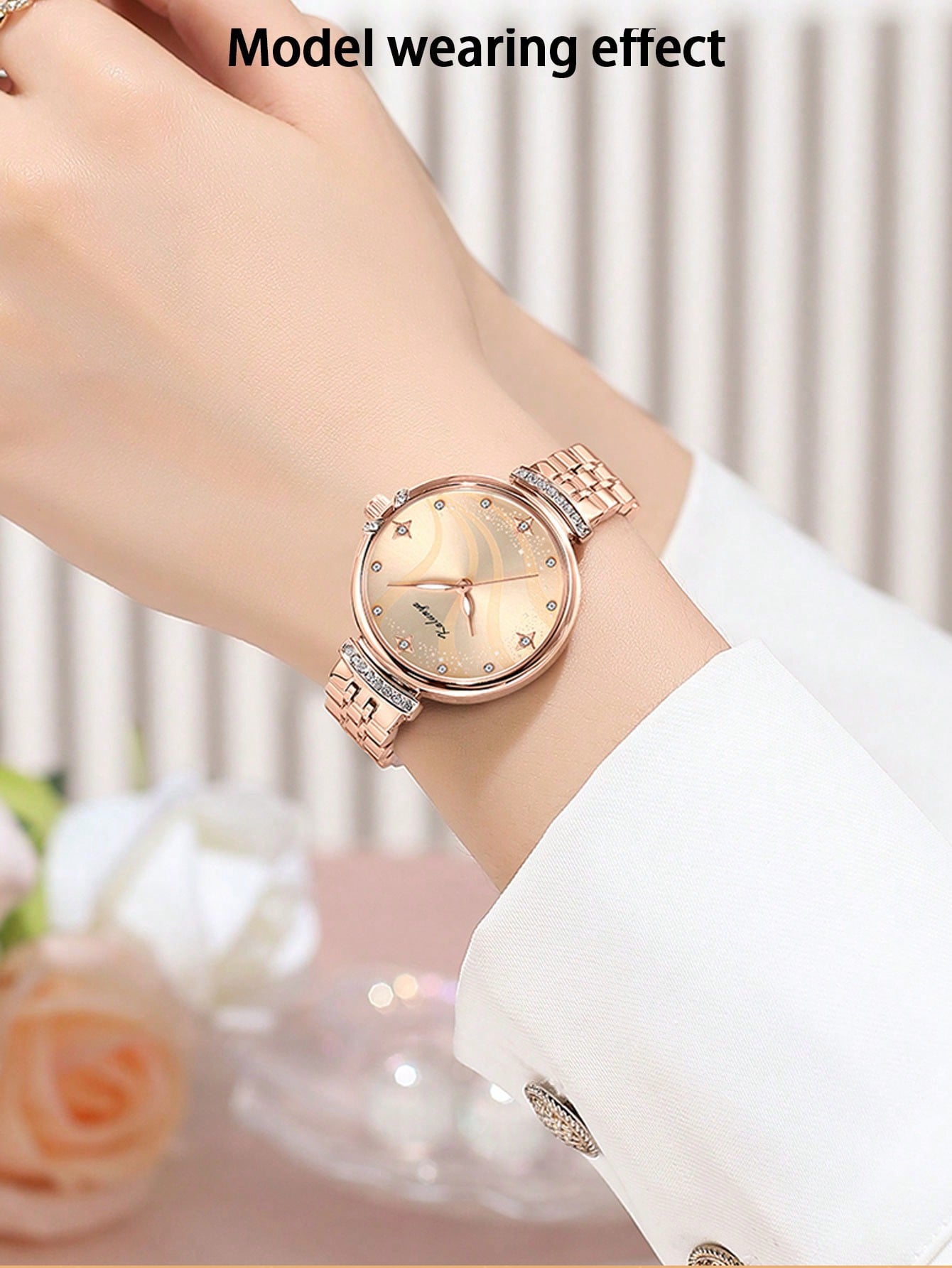 Fashionable Elegant Ladies' Waterproof Quartz Wrist Watch, Suitable For Daily Casual Wear