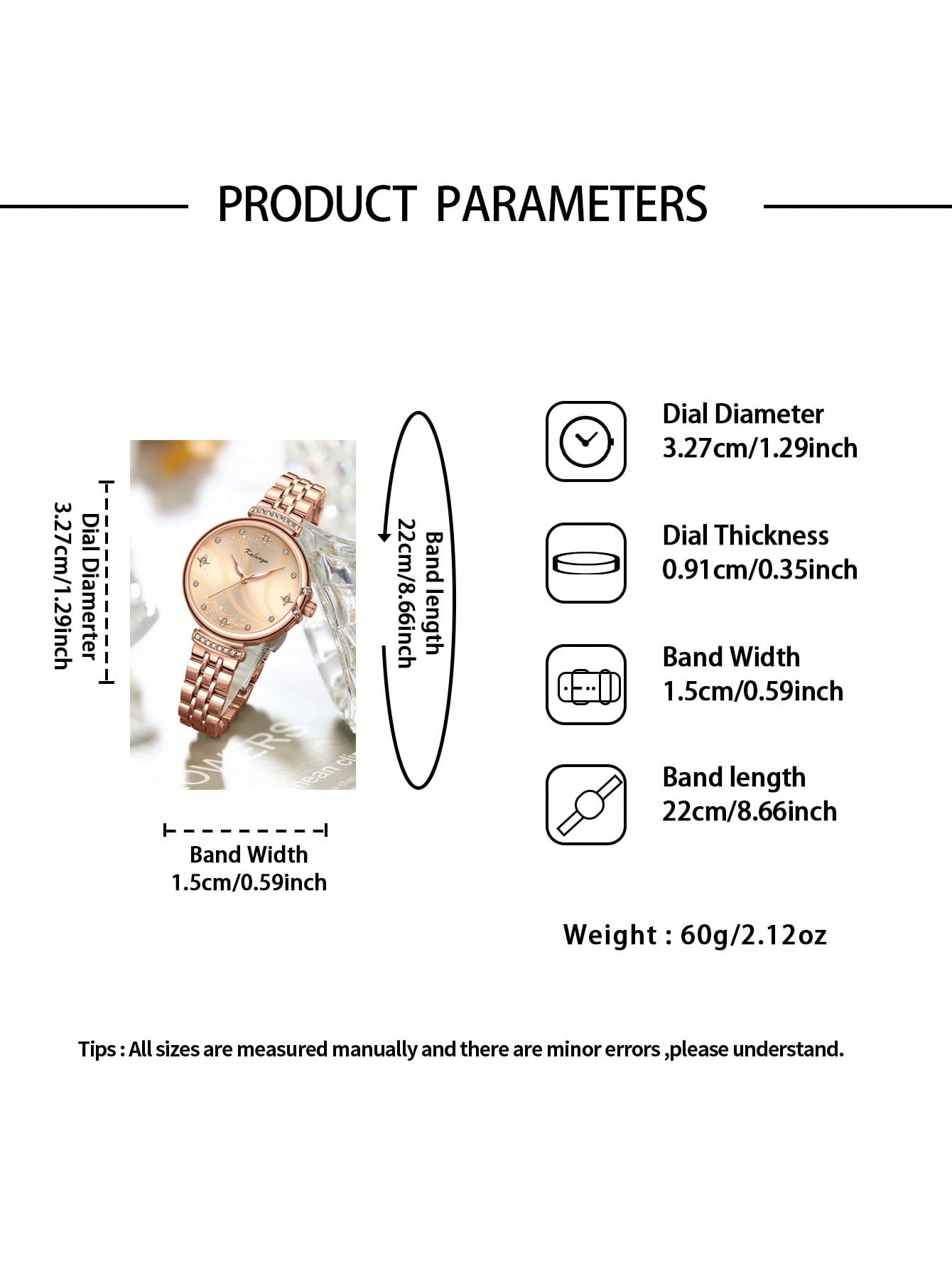 Fashionable Elegant Ladies' Waterproof Quartz Wrist Watch, Suitable For Daily Casual Wear