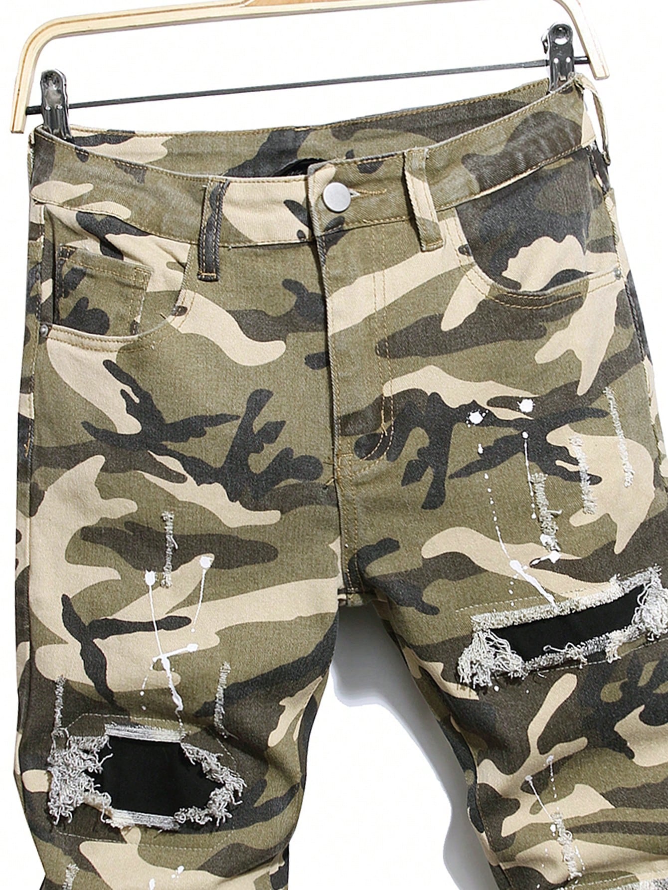 Manfinity EMRG Men'S Camouflage Ripped Jeans