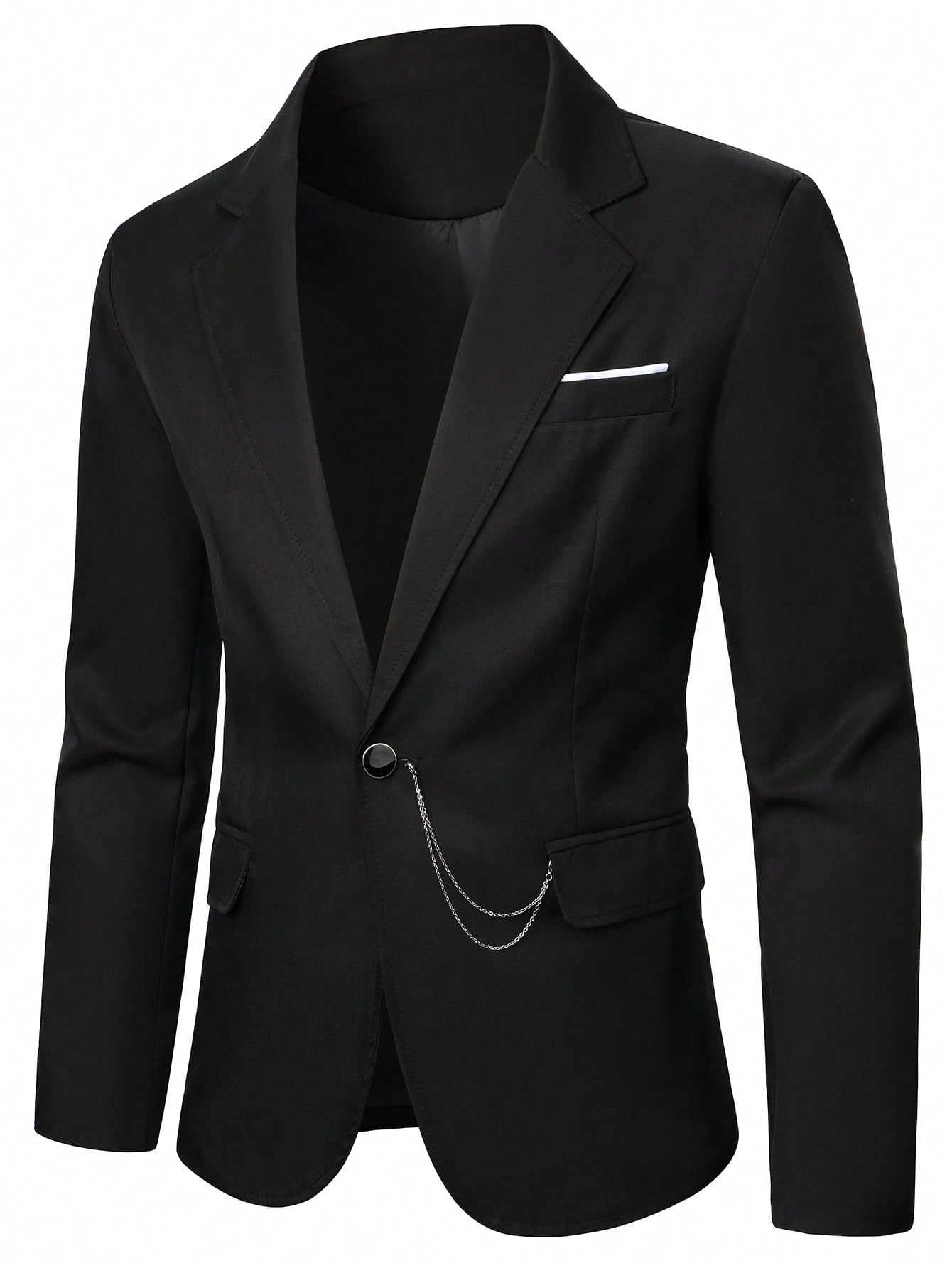 Manfinity Mode Men Lapel Neck Single Button Blazer & Suit Pants