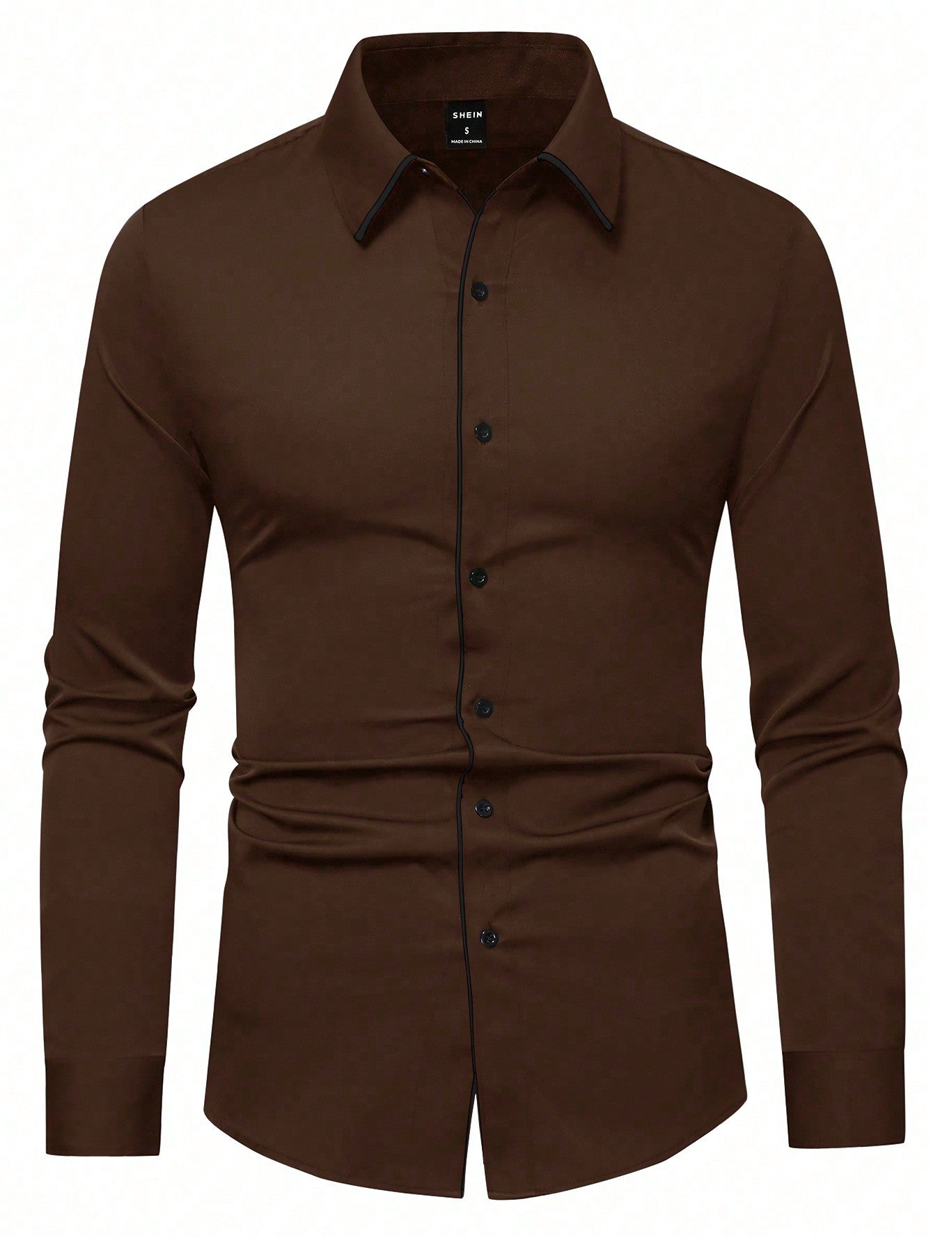 Manfinity Mode Men Contrast Trim Button Up Shirt