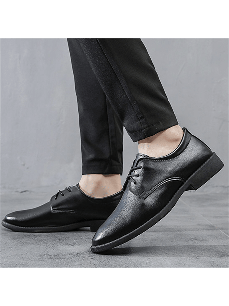 Men's Spring/Summer Pointed Toe Lace-Up Pu Leather Shoes For Formal/Business/Casual/Campus/Party