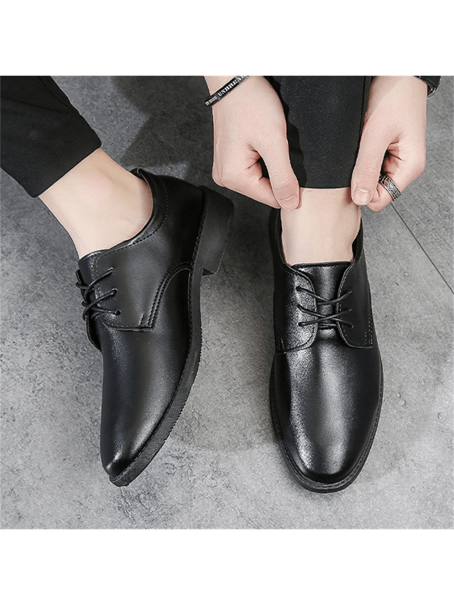 Men's Spring/Summer Pointed Toe Lace-Up Pu Leather Shoes For Formal/Business/Casual/Campus/Party