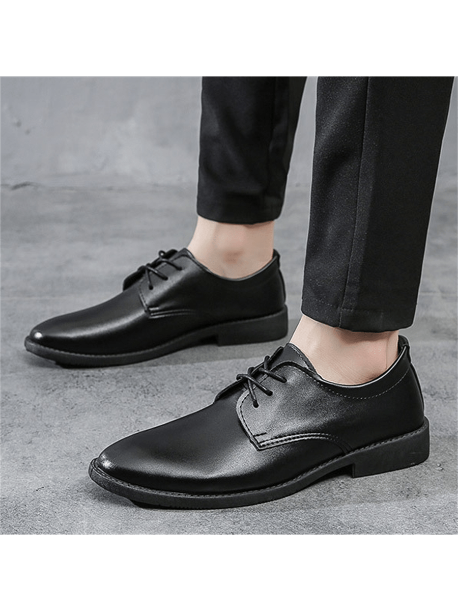 Men's Spring/Summer Pointed Toe Lace-Up Pu Leather Shoes For Formal/Business/Casual/Campus/Party