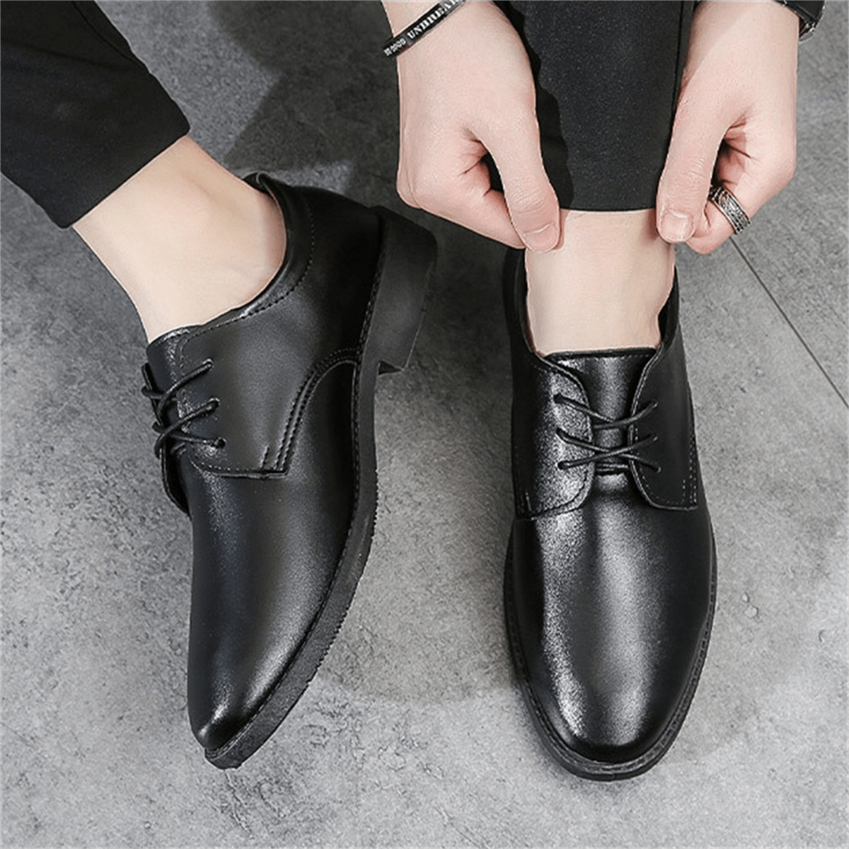 Men's Spring/Summer Pointed Toe Lace-Up Pu Leather Shoes For Formal/Business/Casual/Campus/Party