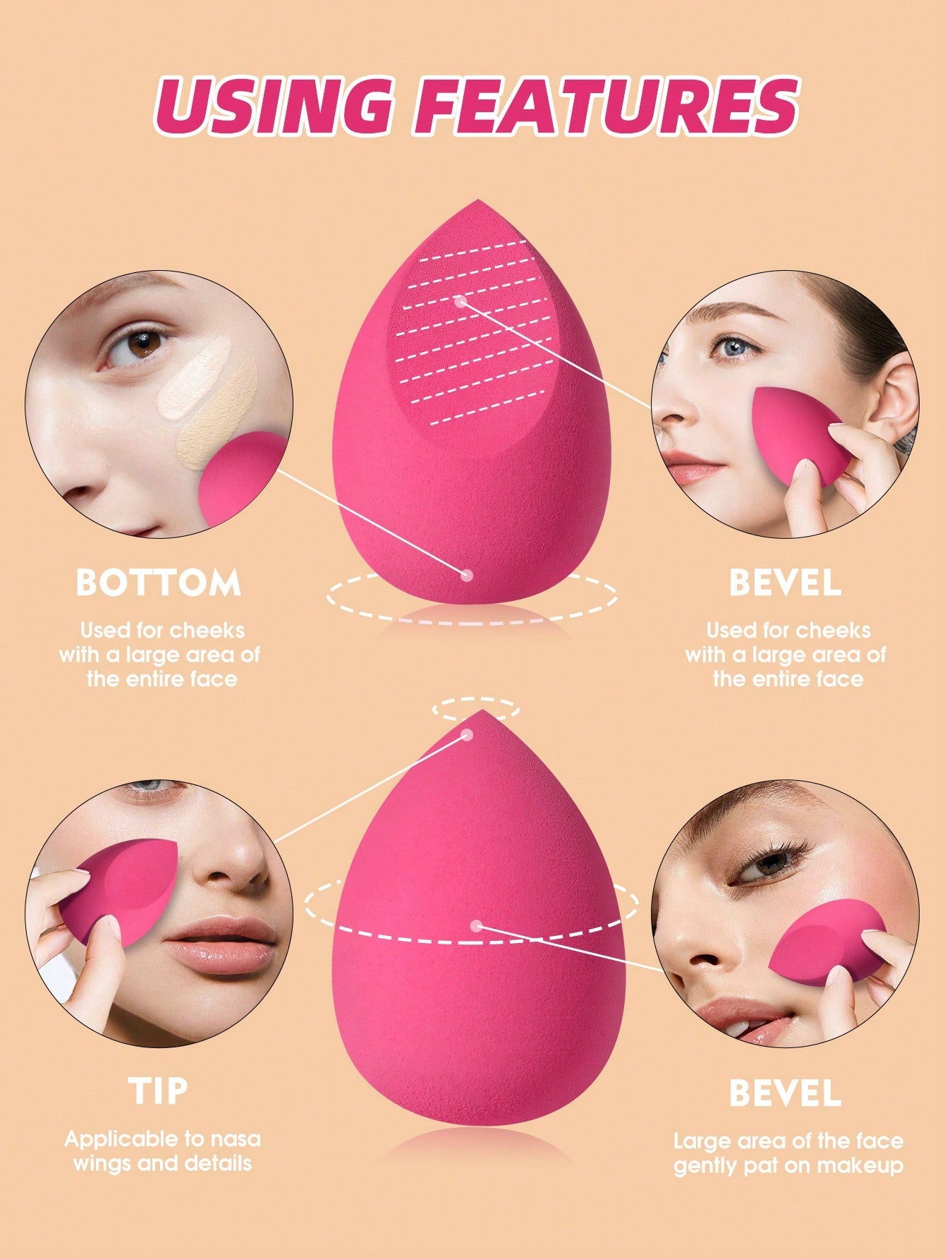 1pcs Storage Bucket+7PCS Makeup Sponge+9PCS Makeup Puff Set Soft Triangle Powder Mineral Puff For Face Makeup,Suitable For Cream & Powder Concealer, Loose Powder Makeup Applicator