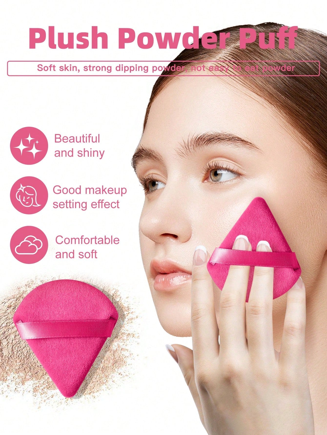 1pcs Storage Bucket+7PCS Makeup Sponge+9PCS Makeup Puff Set Soft Triangle Powder Mineral Puff For Face Makeup,Suitable For Cream & Powder Concealer, Loose Powder Makeup Applicator