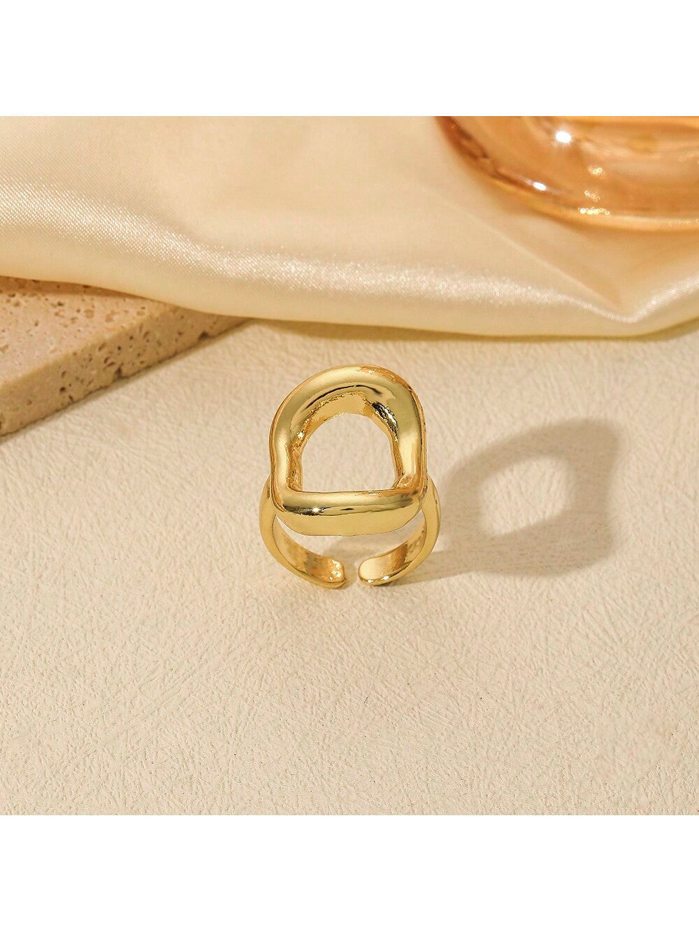 1pc Water Drop Shaped Ring Wrap Ring, Simple And Versatile Women'S Open Ring