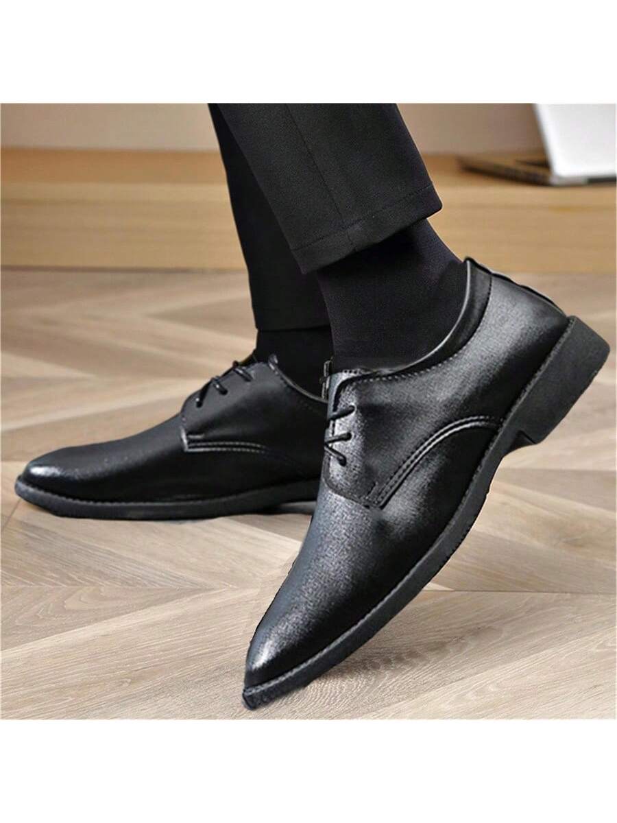 Men's Spring/Summer Pointed Toe Lace-Up Pu Leather Shoes For Formal/Business/Casual/Campus/Party