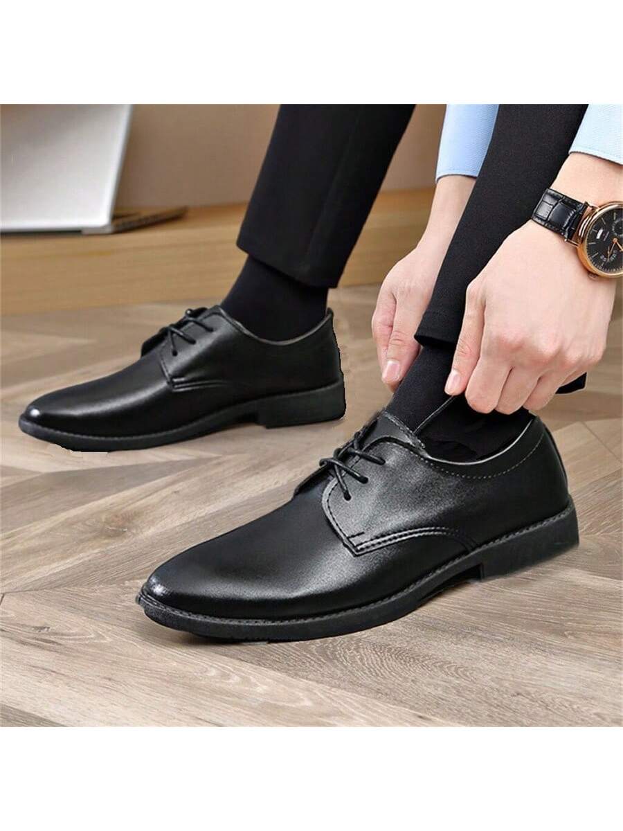 Men's Spring/Summer Pointed Toe Lace-Up Pu Leather Shoes For Formal/Business/Casual/Campus/Party