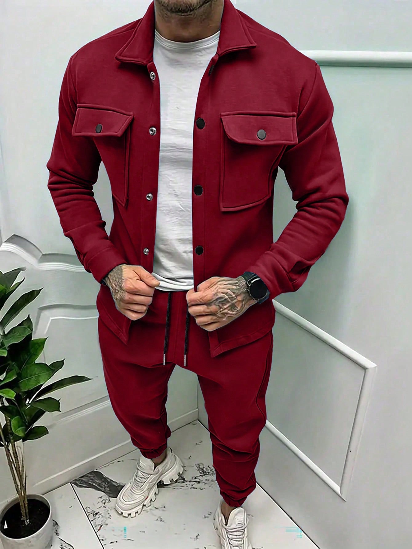 Men's Solid Color Casual Suit